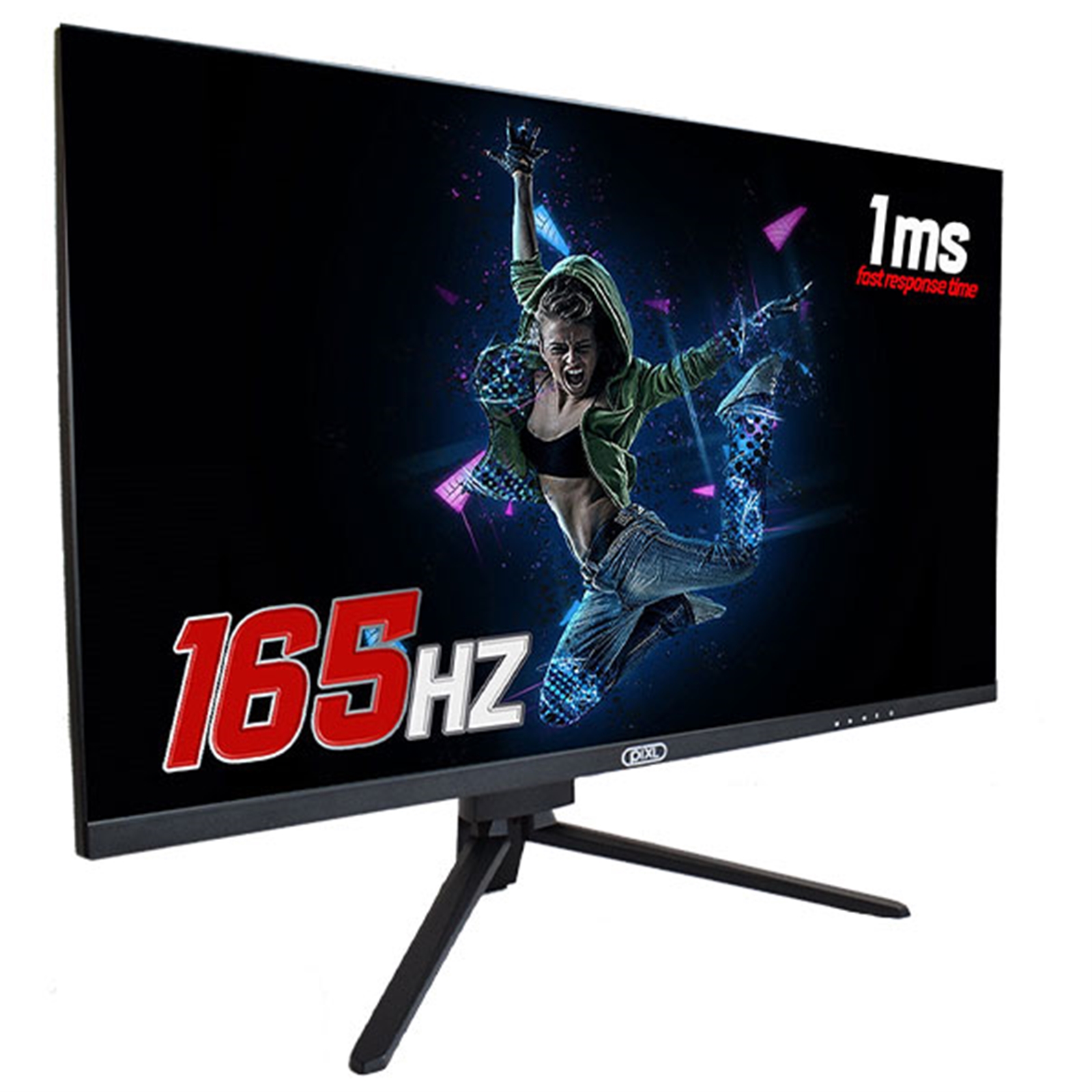 piXL CM24F10 24 Inch Frameless Gaming Monitor, Widescreen LCD Panel, Full HD 1920x1080, 1ms Response Time, 165Hz Refresh, Display Port / HDMI, 16.7 Million Colour Support, VESA Wall Mount, Black Finish