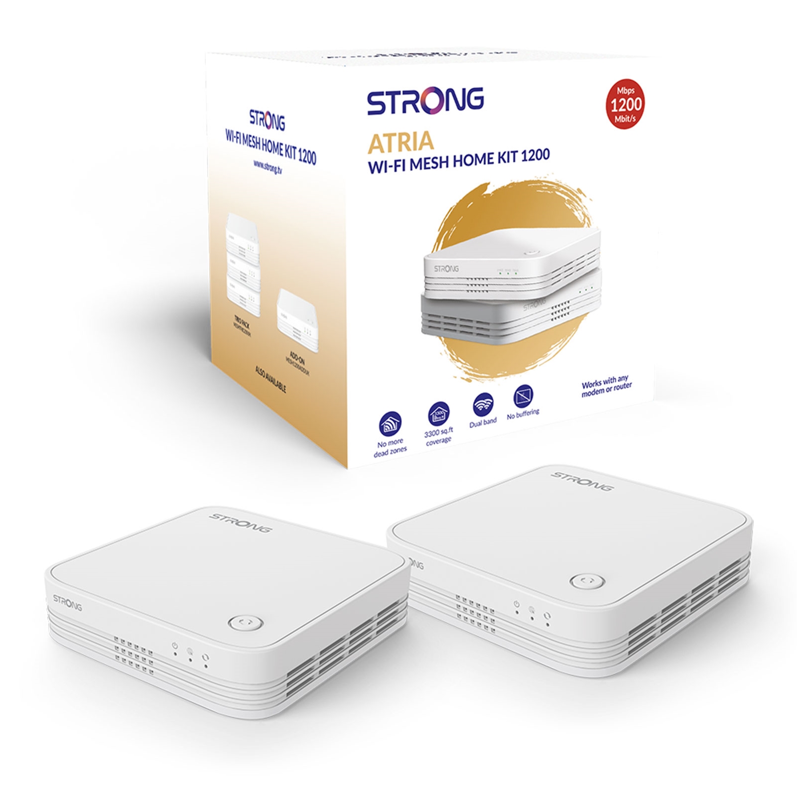 Strong MESHKIT1200UK(DUO) AC1200 Whole Home Wi-Fi Mesh System (2 Pack) - 3,300sq.ft Coverage