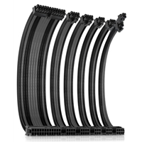 Antec Black/Grey PSU Extension Cable Kit with black connectors – 6 Pack (24 PIN / 1 x CPU 4+4 / 2x PCI-E 8 / 2 x PCI-E 6)