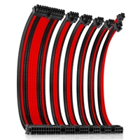 Antec Black/Red PSU Extension Cable Kit with black connectors – 6 Pack (24 PIN / 1 x CPU 4+4 / 2x PCI-E 8 / 2 x PCI-E 6)